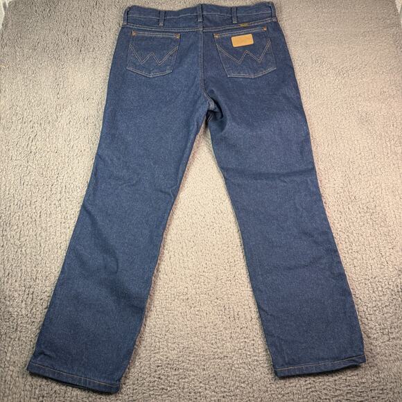 Vintage Wrangler Jeans Mens 35x30 Blue Cowboy Cut Western Denim Work 936 - Picture 2 of 10
